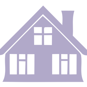 Graphic of a home with lots of windows and chimney.